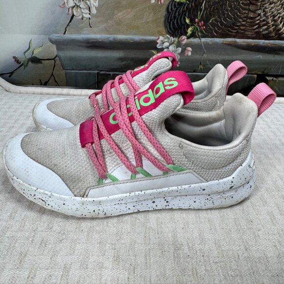 Adidas Kids Girls Size 3.5 Pink & White Sneakers - Picture 1 of 7